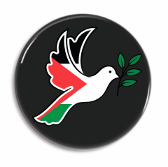 Palestina flaggmerke med fredsdue, svart bakgrunn