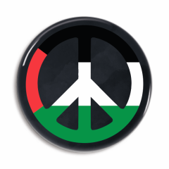 Palestina flaggmerke med fredssymbol - svart kant