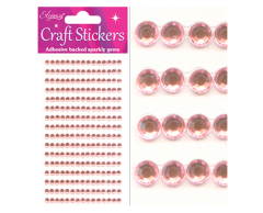 Lyserosa pyntesteiner 4mm, selvklebende 240 stk