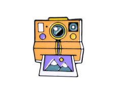 Polaroid kamera pin