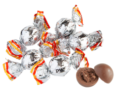 Pralinsjokoladekuler med eget trykk