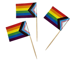 Pride-kakeflagg med det nye Progress Pride-flagget