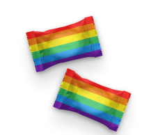 Pride-godteri i 500g-pakninger - Regnbueemballasje