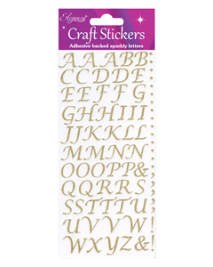 Gullglitter bokstavklistremerker