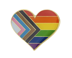 Progress Pride flagg hjerte pin