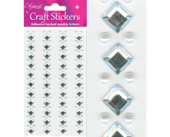 Diamanter og perler på klebebånd 8/4mm x 4 stk.