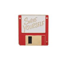 Rød diskett Save Yourself pin