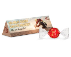 Reklame trekant med Lindt sjokoladekuler