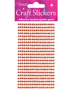 Røde rhinsten 3mm, 418 stk. selvklebende