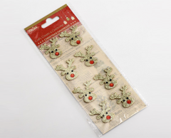 Glimmer Rudolf reinsdyr juleklistremerker