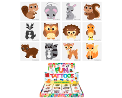 Små skogsdyr, midlertidige tatoveringer 48 x 12 stk