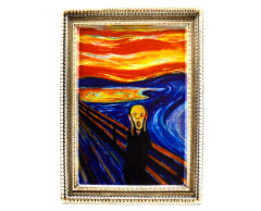 Skriket av Edvard Munch, minimaleri av kjøleskapsmagnet, 76x55mm