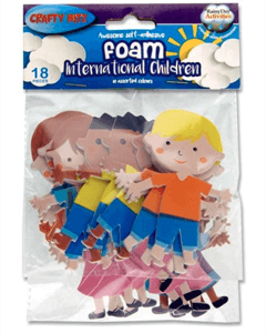 Skumklistremerker med barn, 18 stk