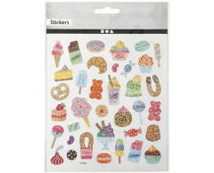 Søtsaker og kaker klistremerkeark med hologrameffekt