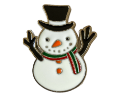 Snømann jule pin til klær 27x23mm