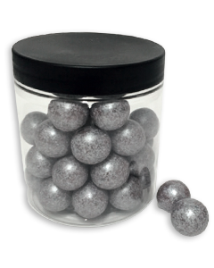 Sølv lakris/sjokoladekuler med logo, 135 g