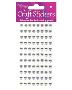 Sølv hjerte perle-klistremerker 6mm