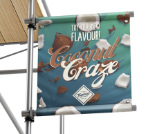 Banner med tryk til brug på stilladser