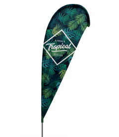 Beachflagg - Dråpeform med eget motiv