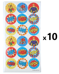 Superhelt-klistremerker 10 ark