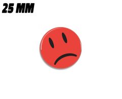 Rød sur smiley magnet 25mm