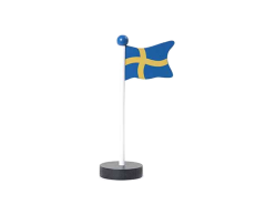 Svensk bordflagg i tre - 20 cm høy