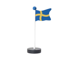 Svensk bordflagg i tre - 25 cm høy