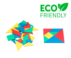 Tangram sett - Deler for å lage fine former (28 deler, 4 farger)