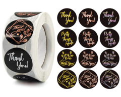 Thank you / Pretty things inside klistremerker, 500 stk, 25mm