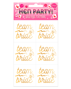 Team Bride midlertidig gulltatovering