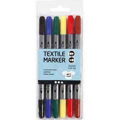 Tekstilmarkører 6 farger