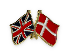 Storbritannia - Danmark vennskapsflagg pin