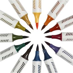 Sketch Marker doble tips, naturlige farger, 12 stk
