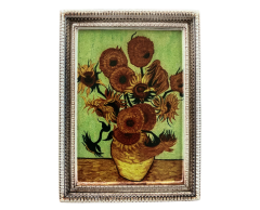Vincent van Gogh kjøleskapsmagnet - Vase med tolv solsikker, minimaleri, 76x55mm