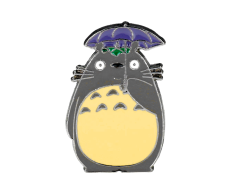 Vennlig skogsprit emaljepin med paraply, 25x17mm