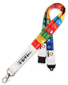 Verdensmål nøkkelbånd med eget logo i fullfarge CMYK