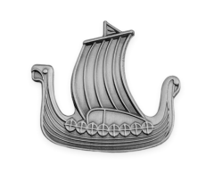 Vikingskips pin i metall